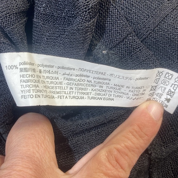 ZARA Ribbed Knit Black Button Detail Short Sleeve Top Size M - Picture 9 of 9